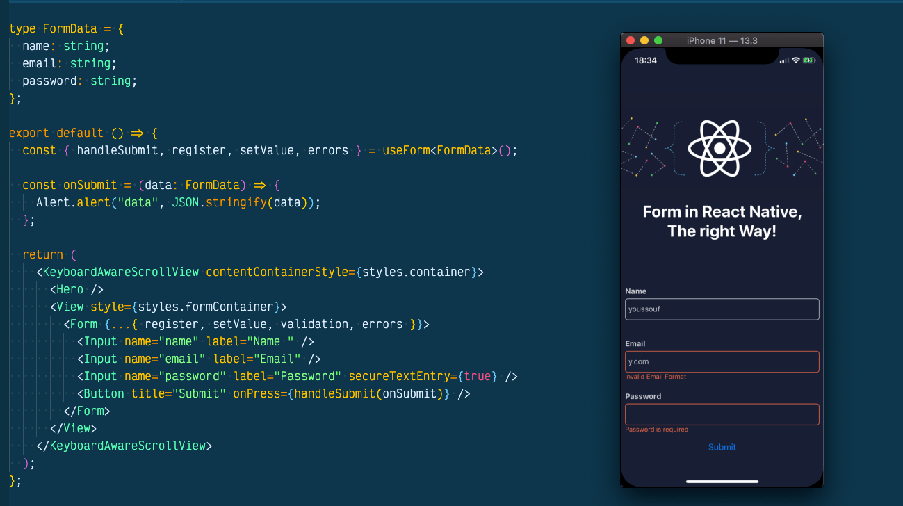 react native submit form to api